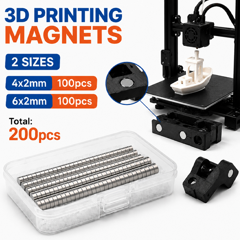 Enclosure 3D Printing - 200 adet/kutu 3D Baskı Mıknatıs Seti