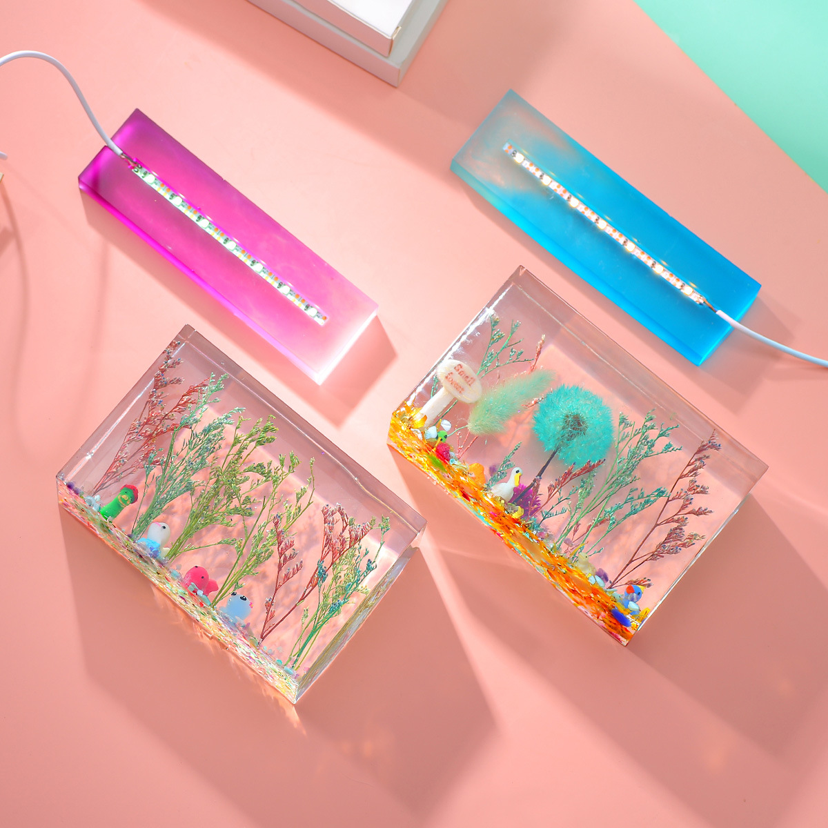 Kuru Çiçek Küp Süs Kare Lamba  - 3D Printing Epoxy Resin incelemesi ve fiyatı