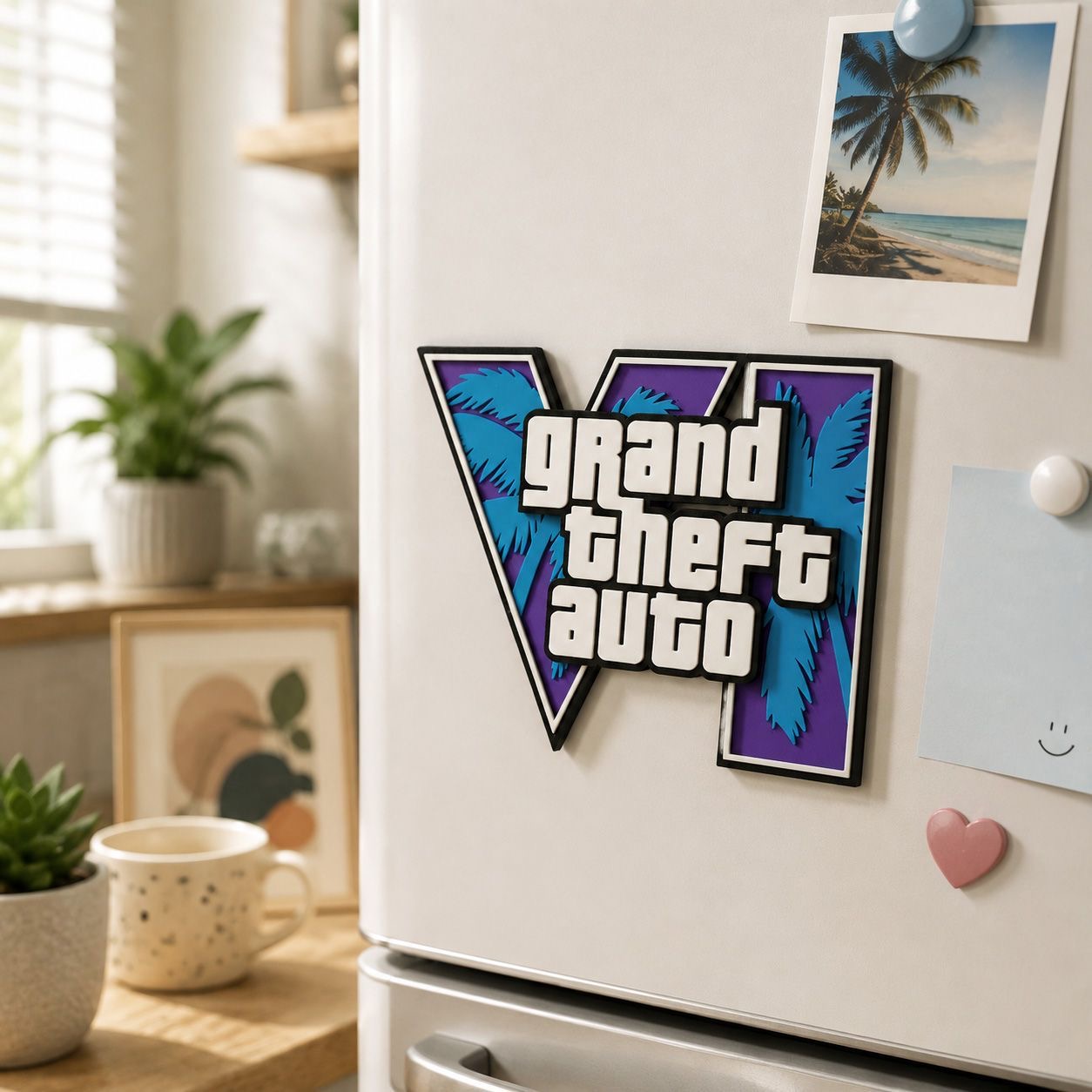 GTA6 3D Baskılı Logo Manyetik  - 3D Printing Idea incelemesi ve fiyatı
